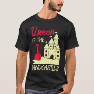 Kunstkunst met zandkasteel, kunstschilder en schil t-shirt
