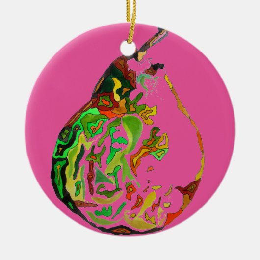 Kunstkunst pop van peren, illustratie waterverf keramisch ornament (Voorkant)