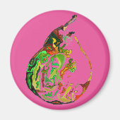 Kunstkunst pop van peren, illustratie waterverf magneet (Voorkant)