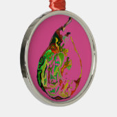 Kunstkunst pop van peren, illustratie waterverf metalen ornament (Rechts)