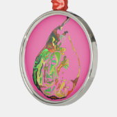 Kunstkunst pop van peren, illustratie waterverf metalen ornament (Links)