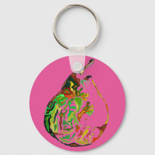 Kunstkunst pop van peren, illustratie waterverf sleutelhanger