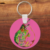 Kunstkunst pop van peren, illustratie waterverf sleutelhanger (Voorkant)