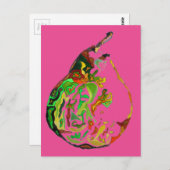 Kunstkunst pop waterverf illustratie peren briefkaart (Voorkant / Achterkant)