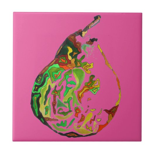 Kunstkunst pop waterverf illustratie peren tegeltje (Voorkant)