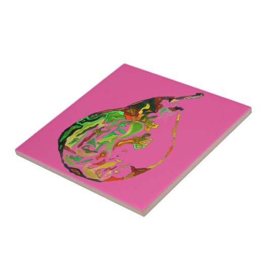 Kunstkunst pop waterverf illustratie peren tegeltje (Zijkant)