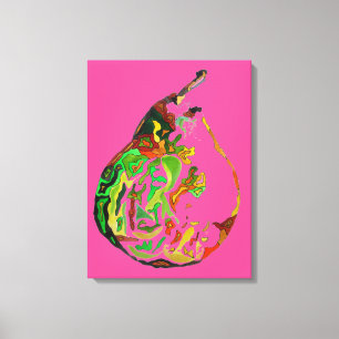 Kunstkunst pop waterverf kunst illustratie peren canvas afdruk