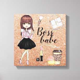 Kunstkunst van het wanddoek van Chic en Wild girl Canvas Afdruk