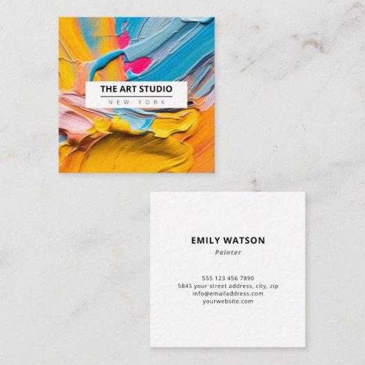 Kunstkunst van moderne naam Studio Contactkaartje (Voorkant / Achterkant)