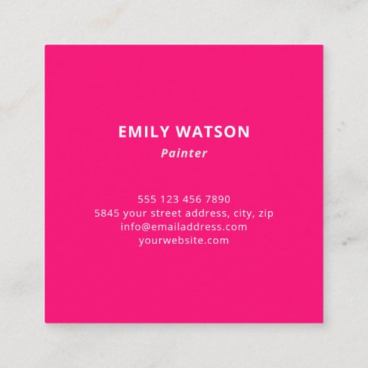 Kunstkunst van moderne naam Studio Vierkante Visitekaartje (Achterkant)