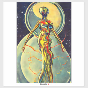 Kunstkunst Vloeibaar metalen Alienware Abstract Sticker