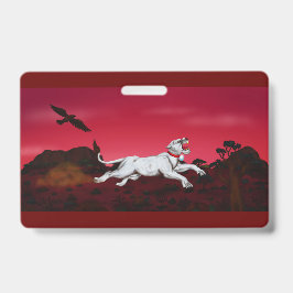 Kunstkunst White Lioness fantasy landscape eagle Badge