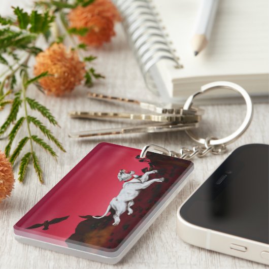 Kunstkunst Witte Leeuwse landschapsadelaar Sleutelhanger (Voorkant Rechts)