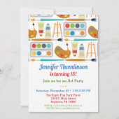 Kunstkunstambachtelijke kunstschildpaduitnodiging kaart (Voorkant)