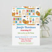 Kunstkunstambachtelijke kunstschildpaduitnodiging kaart (Staand voorkant)