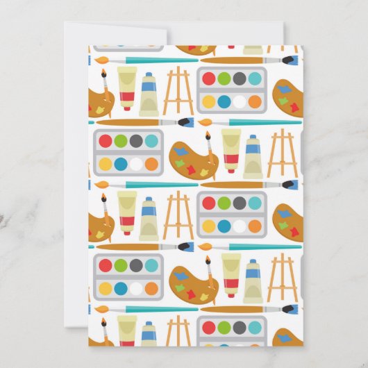 Kunstkunstambachtelijke kunstschildpaduitnodiging kaart (Achterkant)