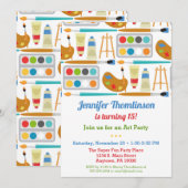 Kunstkunstambachtelijke kunstschildpaduitnodiging kaart (Voorkant / Achterkant)