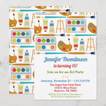 Kunstkunstambachtelijke kunstschildpaduitnodiging