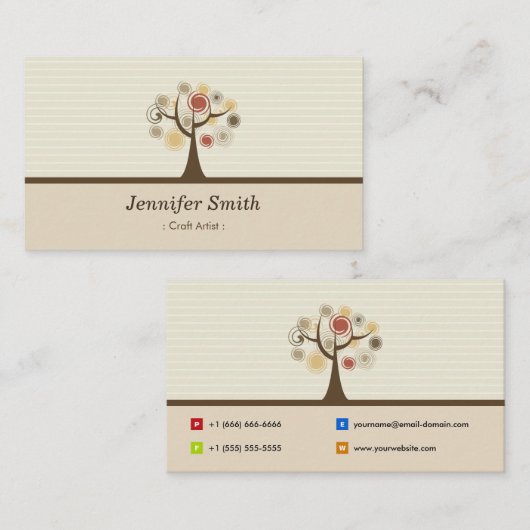 Kunstkunstenaar - Elegant Natuurlijk thema Visitekaartje (Voorkant / Achterkant)