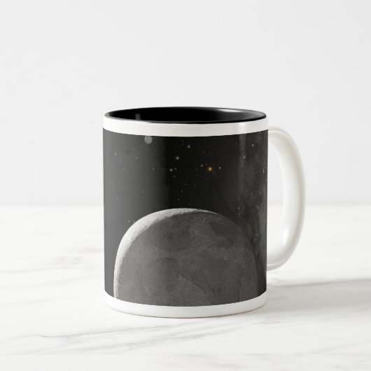 Kunstkunstenaarsconcept Kuiper Belt object Tweekleurige Koffiemok (Voorkant rechts)