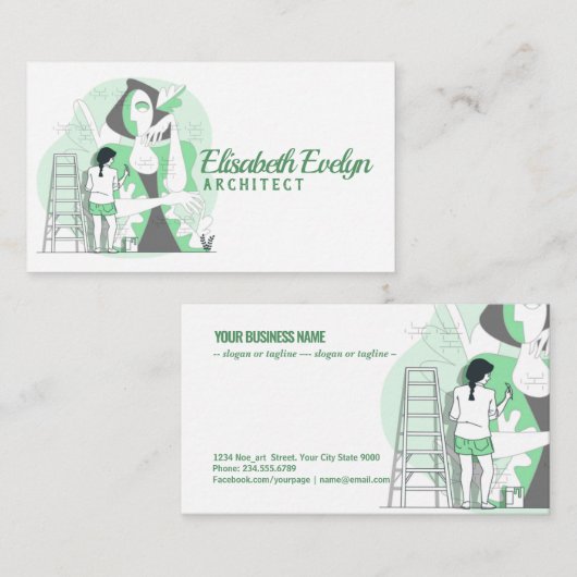 Kunstkunstenaarsconcept Visitekaartje (Voorkant / Achterkant)