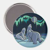 Kunstkunstfoto's van Arctic Fridge Magnet Polar Be (Voorkant / Achterkant)