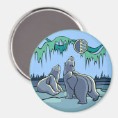 Kunstkunstfoto's van Arctic Fridge Magnet Polar Be (Voorkant / Achterkant)