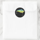 Kunstlaas, rugleuning, Vis Ronde Sticker (Tas)