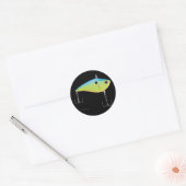 Kunstlaas, rugleuning, Vis Ronde Sticker (Envelop)
