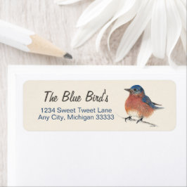 Kunstlabel Waterverf vogel Etiket
