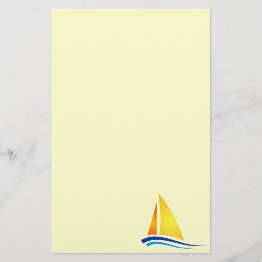 Kunstlaterie met zeilboot briefpapier (Voorkant)