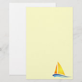 Kunstlaterie met zeilboot briefpapier (Voorkant / Achterkant)
