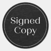 kunstleder | Eenvoudige ondertekende kopie Novel B Ronde Sticker (Voorkant)