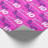 Kunstleeftijd Dragonfly en naam 10e verjaardagsoms Cadeaupapier (Hoek)