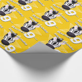 Kunstleeftijd en naam 9e verjaardag van de zebra cadeaupapier (Hoek)