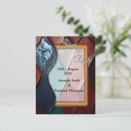 Kunstleer Textuur Kunst design Aankondigingskaart (Staand voorkant)