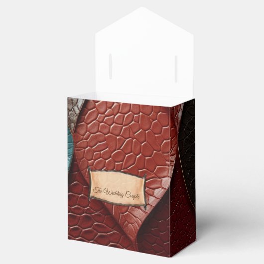 Kunstleer Textuur Kunst design Bedankdoosjes (Geopend)