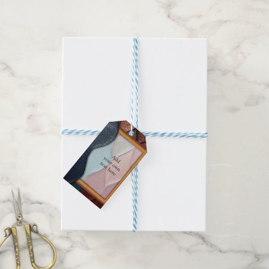 Kunstleer Textuur Kunst design Cadeaulabel (Met Touw)