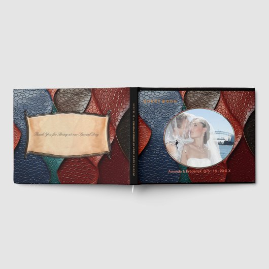 Kunstleer Textuur Kunst design Gastenboek (Volledig)