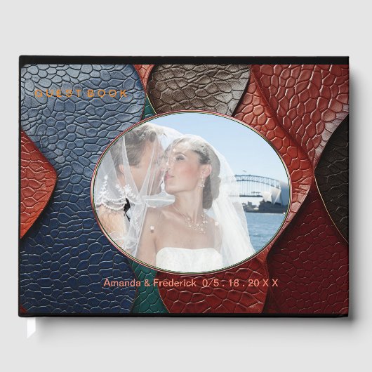 Kunstleer Textuur Kunst design Gastenboek (Voorkant)