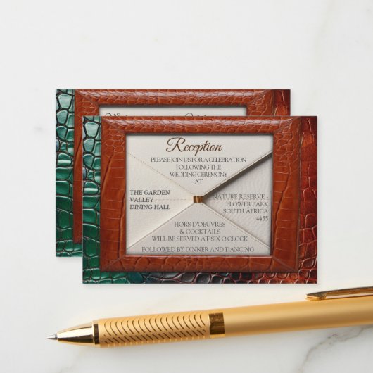 Kunstleer Textuur Kunst design Informatiekaartje (Voorkant / Achterkant in situ)