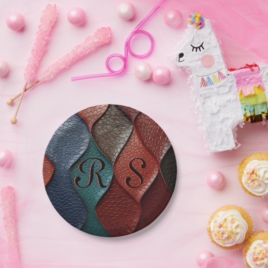 Kunstleer Textuur Kunst design Papieren Bordje (Feest)