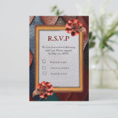 Kunstleer Textuur Kunst design RSVP Kaartje (Staand voorkant)