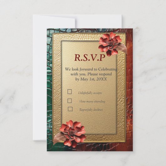 Kunstleer Textuur Kunst design RSVP Kaartje (Voorkant)