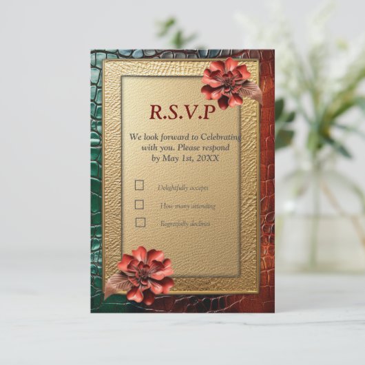 Kunstleer Textuur Kunst design RSVP Kaartje (Staand voorkant)