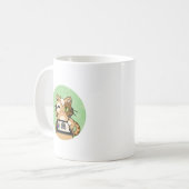 Künstler bei der Arbeit – niedliches Katzendesign Koffiemok (Voorkant links)