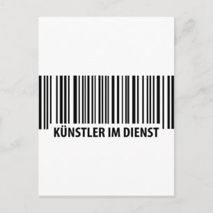 Künstler im Dienst Barcode pictogram Briefkaart
