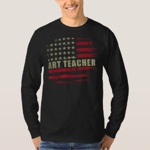 Kunstleraar 4 juli Amerikaanse vlag Patriottisch A T-shirt