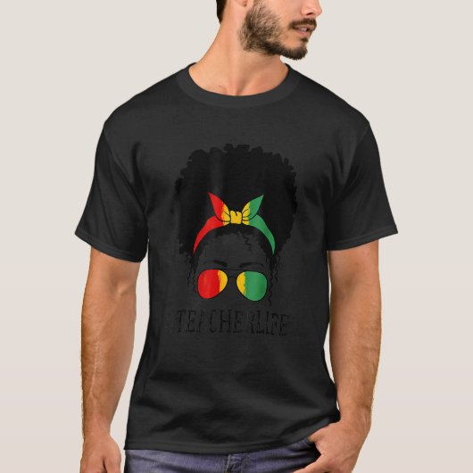 Kunstleraar Afrikaanse vrouwen Bun Black History T-shirt (Voorkant)