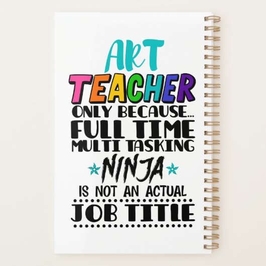 Kunstleraar alleen omdat fulltime multitasking planner (Achterkant)